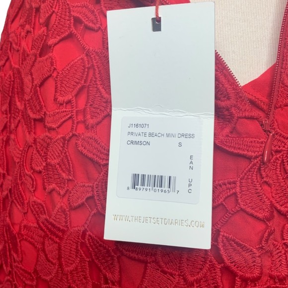 NWT The Jetset Diaries Private Beach Mini Dress in Crimson Small Sleeveless - Picture 7 of 9